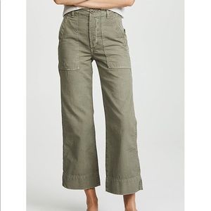 AMO army wide leg cropped pants